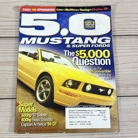 VTG 5.0 Mustang & Super Fords Magazine 2005 Lot of 7 Ford Muscle Car Fox Racing - Picture 4 of 16